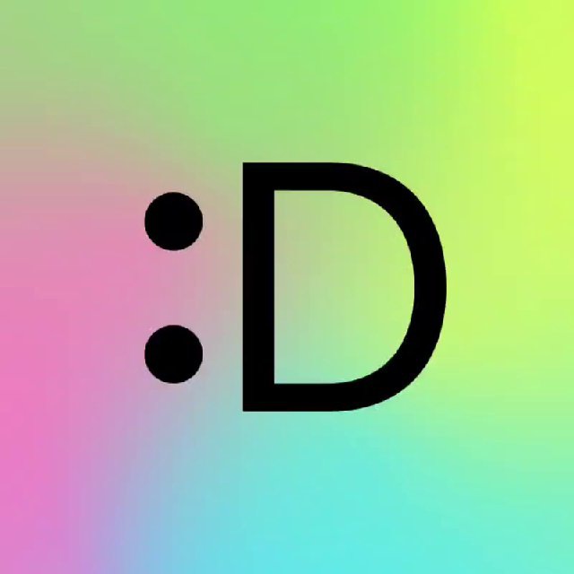 This is Lukadjo's most common profile picture. It is a basic text smiley face on a four direction gradient of green, blue, pink and yellow.